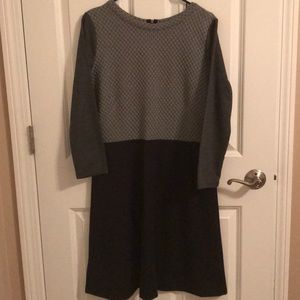 Ann Taylor Loft Grey Quilted & Black Dress